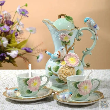 Théière aux oiseaux style rococo | Théières à la folie